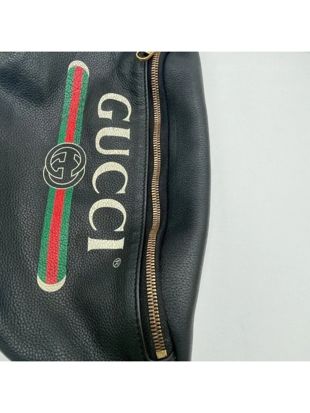 Gucci Printed Waist Pouch Bum Bag Funny Sherry Line Black